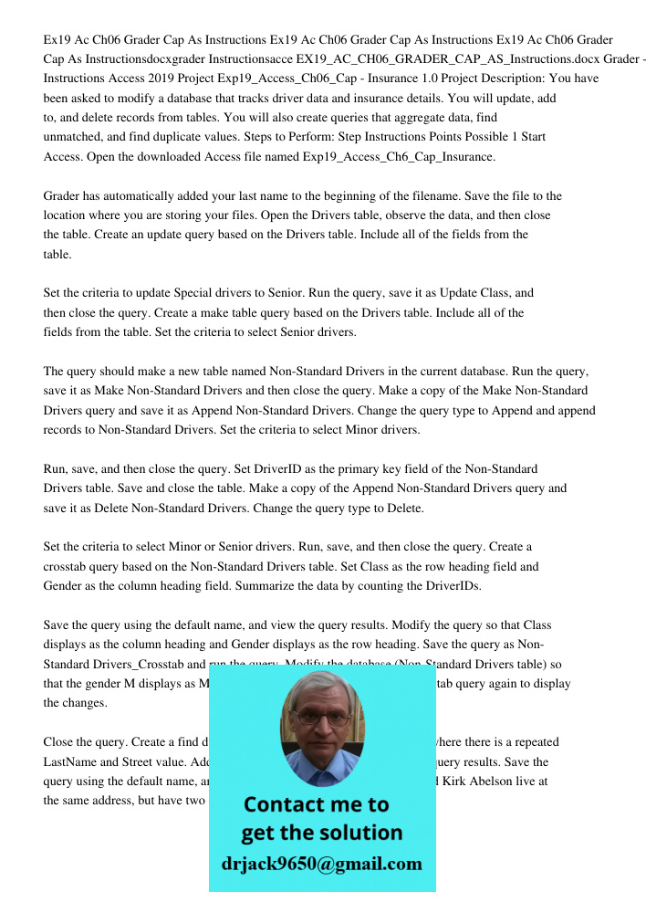 Ex19 Ac Ch06 Grader Cap As Instructionsdocxgrader Instructionsacce EX19_AC_CH06_GRADER_CAP_AS_Instructions.docx Grader - Instructions Access 2019 Project Exp19_