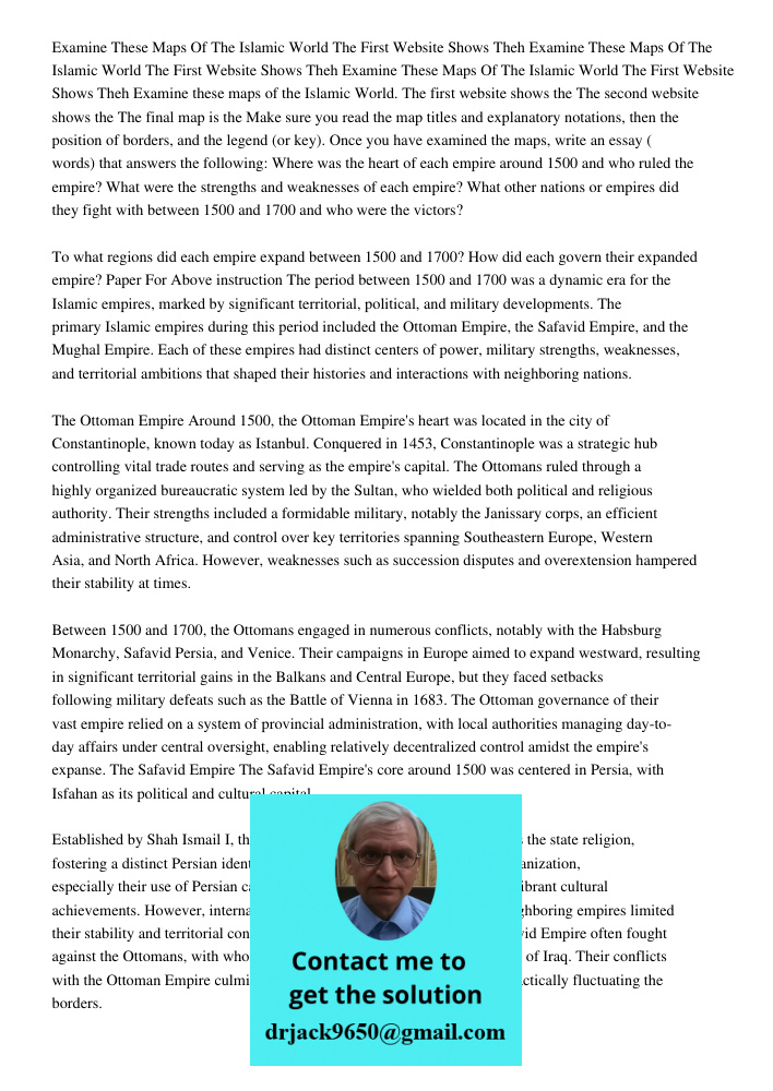 Examine These Maps Of The Islamic World The First Website Shows Theh Examine these maps of the Islamic World. The first website shows the The second website sho