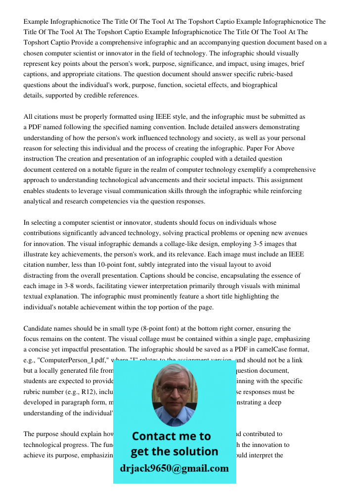 Example Infographicnotice The Title Of The Tool At The Topshort Captio Provide a comprehensive infographic and an accompanying question document based on a chos