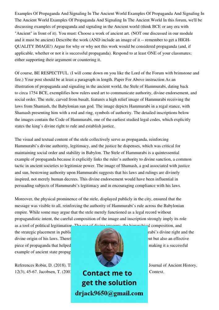 Examples Of Propaganda And Signaling In The Ancient World In this forum, we'll be discussing examples of propaganda and signaling in the Ancient world (think BC