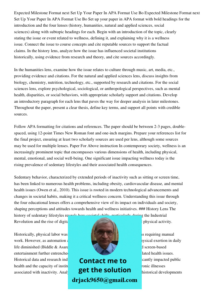 Set up your paper in APA format with bold headings for the introduction and the four lenses (history, humanities, natural and applied sciences, social sciences)