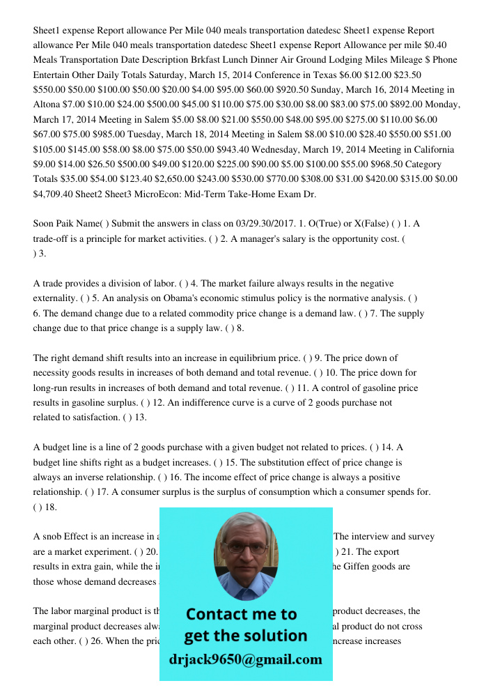 Sheet1 expense Report Allowance per mile $0.40 Meals Transportation Date Description Brkfast Lunch Dinner Air Ground Lodging Miles Mileage $ Phone Entertain Oth