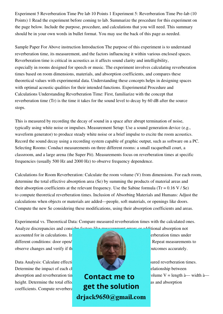 Read the experiment before coming to lab. Summarize the procedure for this experiment on the page below. Include the purpose, procedure, and calculations that y