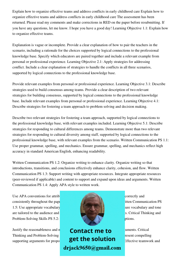 The assessment has been returned. Please read my comments and make corrections in RED on the paper before resubmitting. If you have any questions, let me know. 