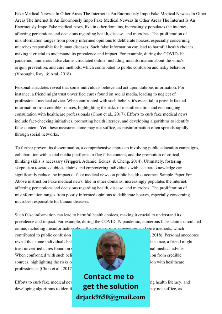 Fake Medical Newsas In Other Areas The Internet Is An Enormously Impo Fake medical news, like in other domains, increasingly populates the internet, affecting p