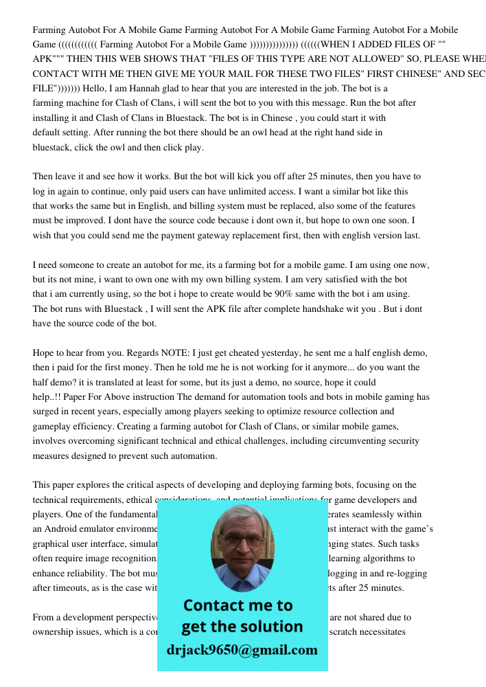 Farming Autobot For a Mobile Game (((((((((((( Farming Autobot For a Mobile Game ))))))))))))))) ((((((WHEN I ADDED FILES OF "" APK""" THEN THIS WEB SHOWS THAT 