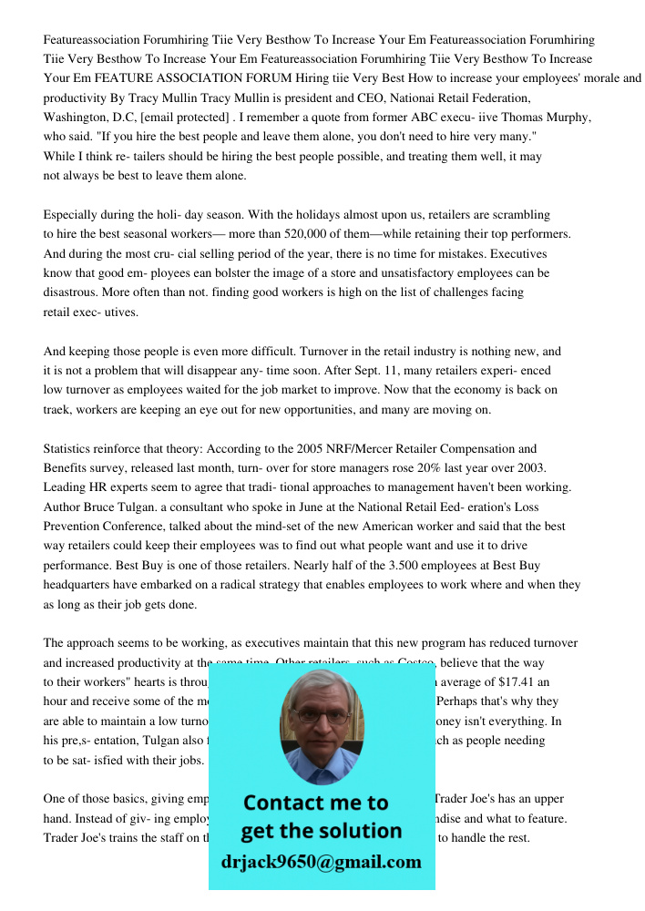 Featureassociation Forumhiring Tiie Very Besthow To Increase Your Em FEATURE ASSOCIATION FORUM Hiring tiie Very Best How to increase your employees' morale and 