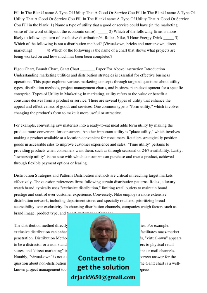 Fill In The Blank1name A Type Of Utility That A Good Or Service Cou Fill in the blank: 1) Name a type of utility that a good or service could have (in the marke