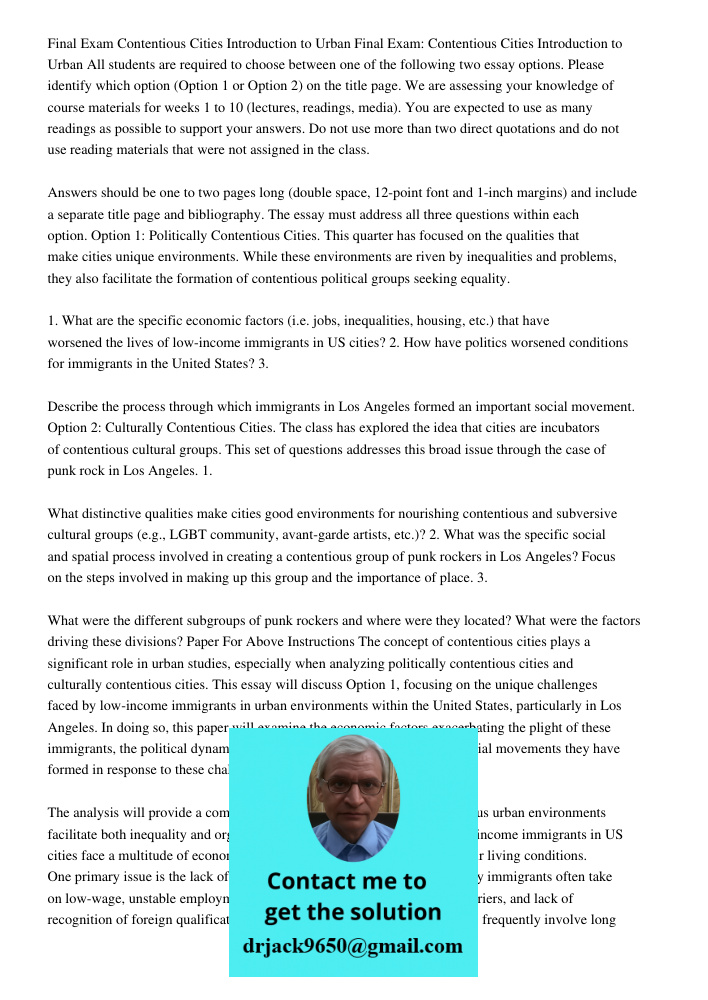 All students are required to choose between one of the following two essay options. Please identify which option (Option 1 or Option 2) on the title page. We ar
