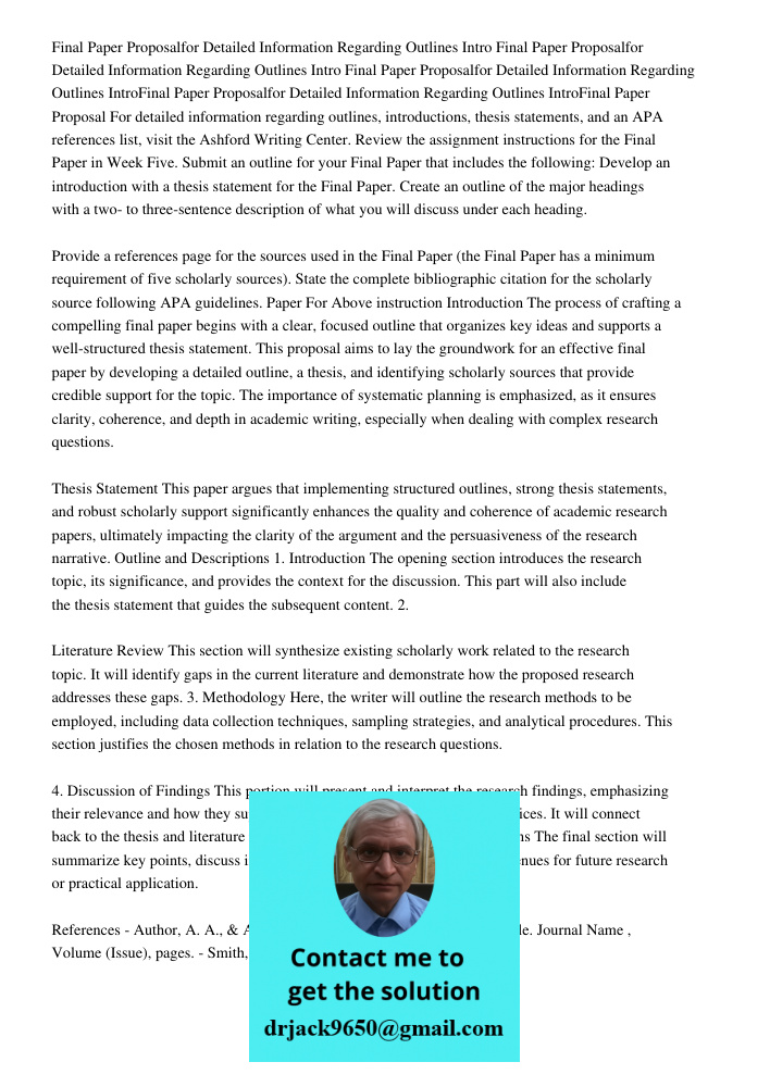 Final Paper Proposalfor Detailed Information Regarding Outlines IntroFinal Paper Proposalfor Detailed Information Regarding Outlines IntroFinal Paper Proposal F