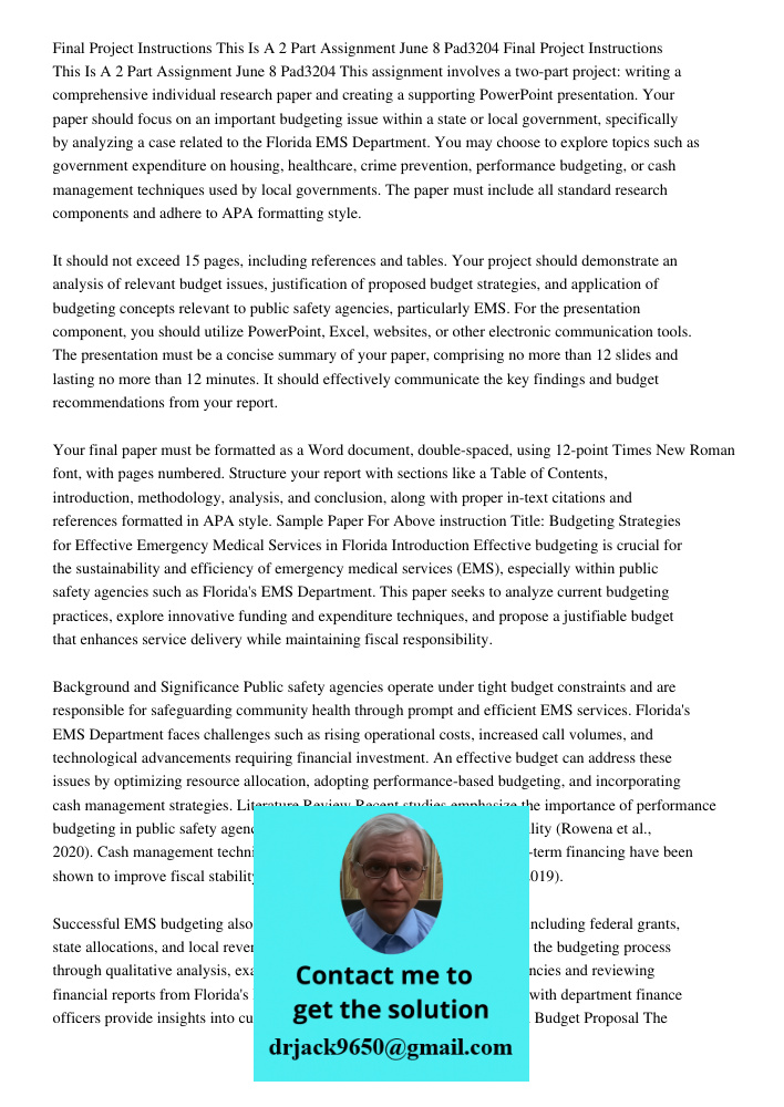 This assignment involves a two-part project: writing a comprehensive individual research paper and creating a supporting PowerPoint presentation. Your paper sho