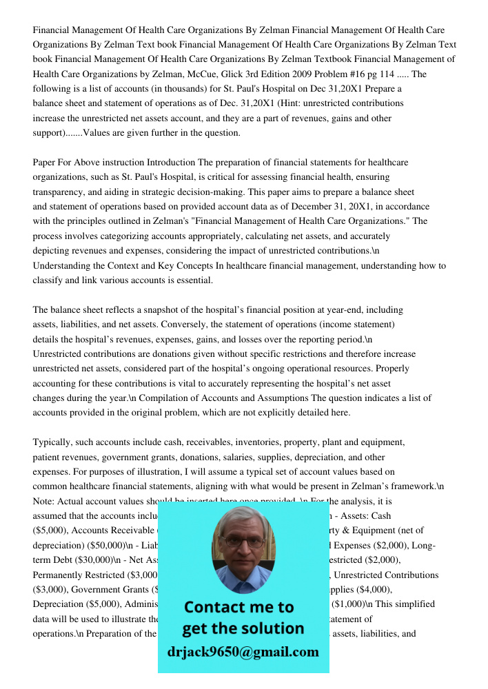 Text book Financial Management Of Health Care Organizations By Zelman Text book Financial Management Of Health Care Organizations By Zelman Textbook Financial M