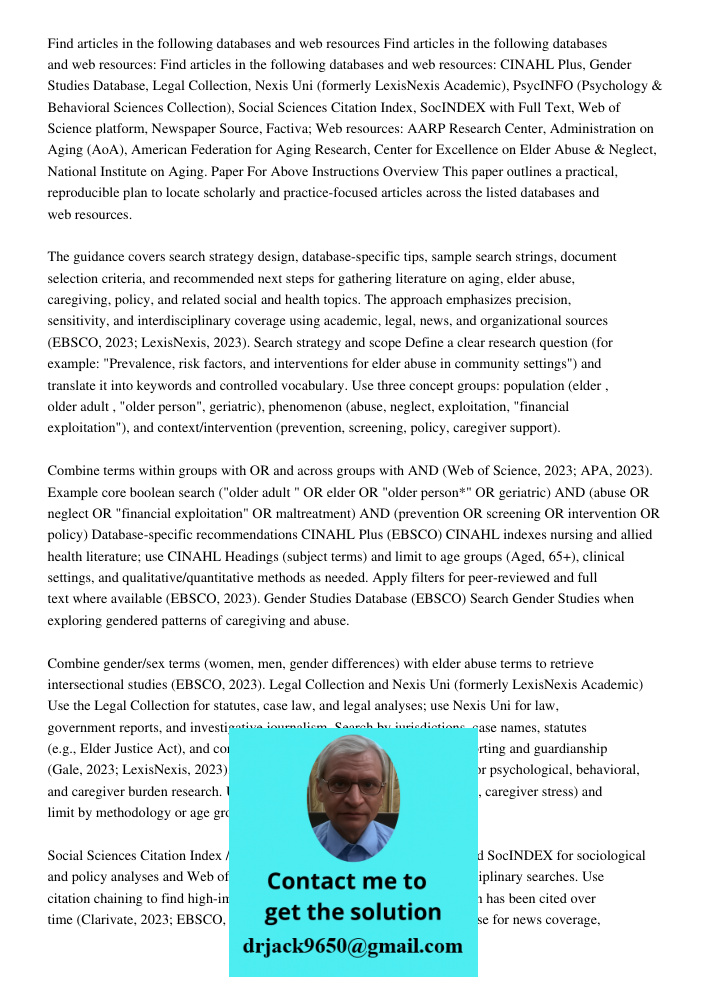 Find articles in the following databases and web resources: CINAHL Plus, Gender Studies Database, Legal Collection, Nexis Uni (formerly LexisNexis Academic), Ps