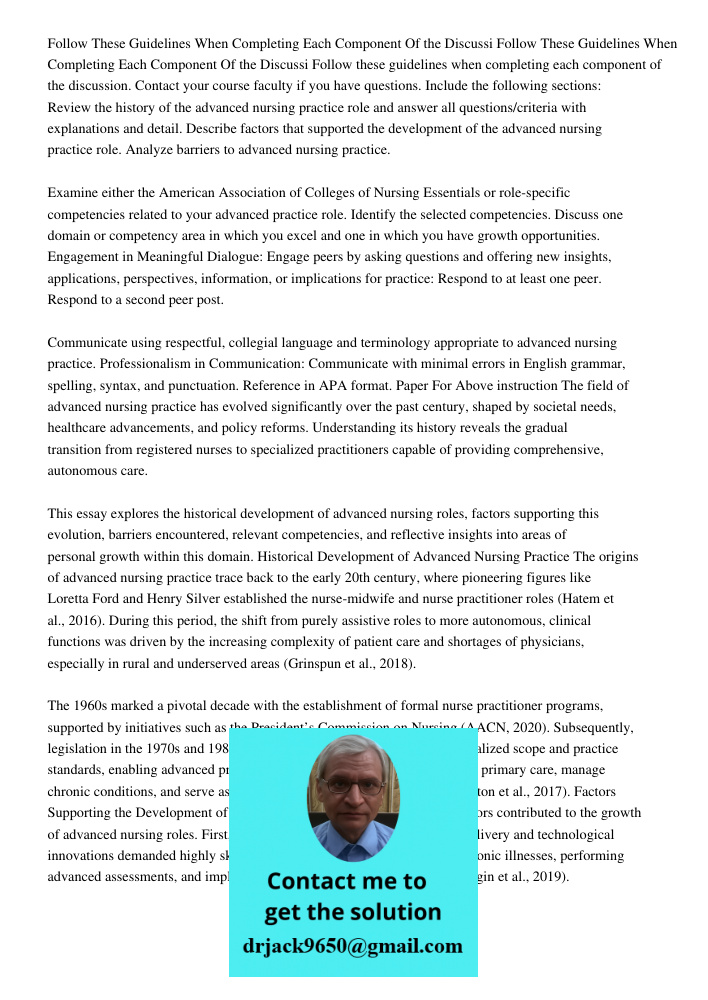 Follow these guidelines when completing each component of the discussion. Contact your course faculty if you have questions. Include the following sections: Rev