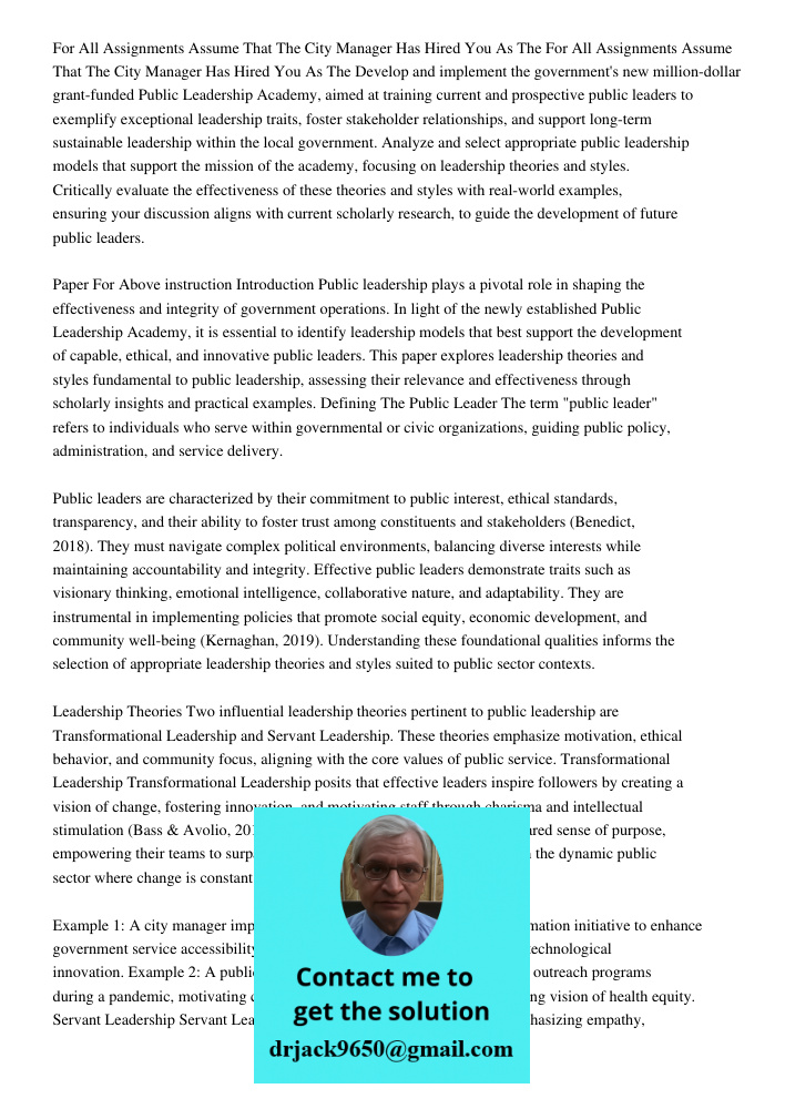 Develop and implement the government's new million-dollar grant-funded Public Leadership Academy, aimed at training current and prospective public leaders to ex