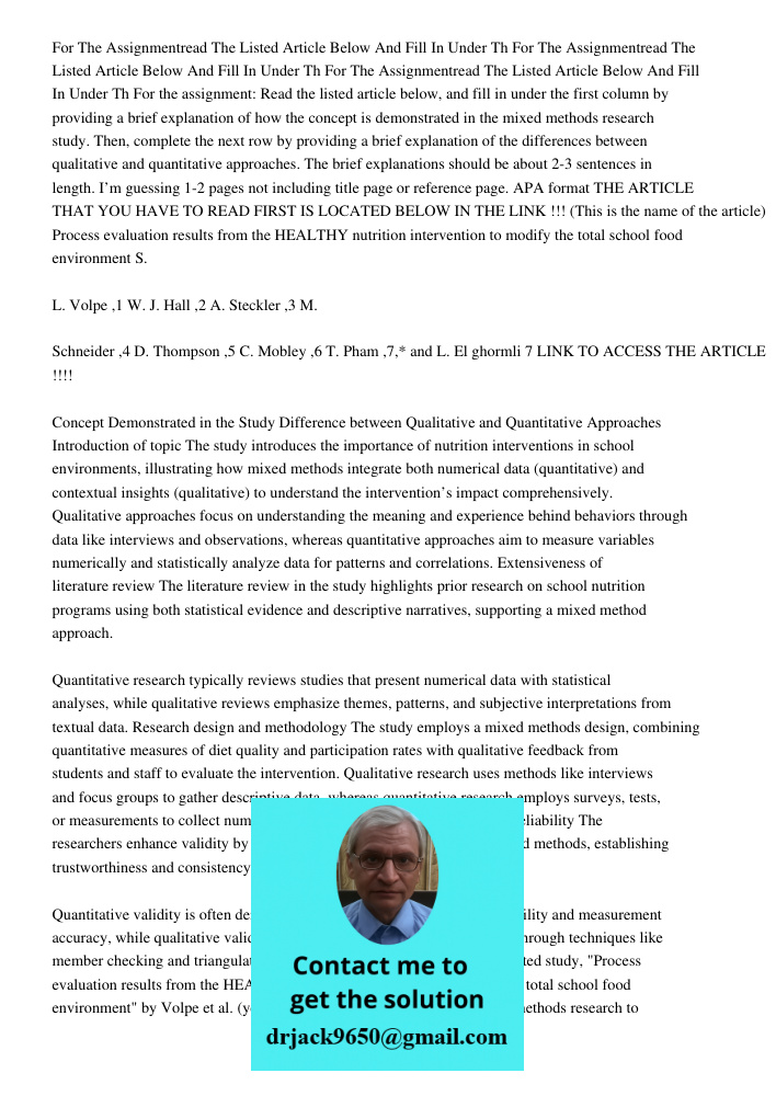 For The Assignmentread The Listed Article Below And Fill In Under Th For the assignment: Read the listed article below, and fill in under the first column by pr