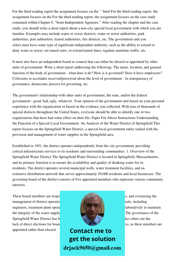 For The Third Reading Report, The Assignment Focuses On