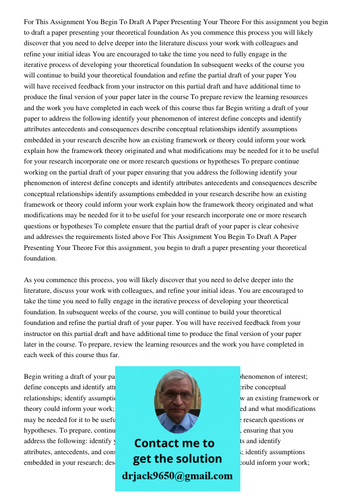 Sample Paper For Above instruction Introduction The creation of a robust theoretical foundation is essential in guiding research endeavors. It provides the conc