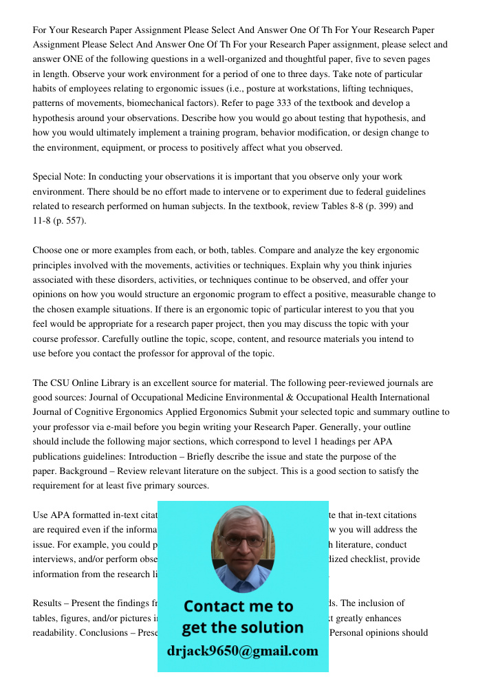 For your Research Paper assignment, please select and answer ONE of the following questions in a well-organized and thoughtful paper, five to seven pages in len