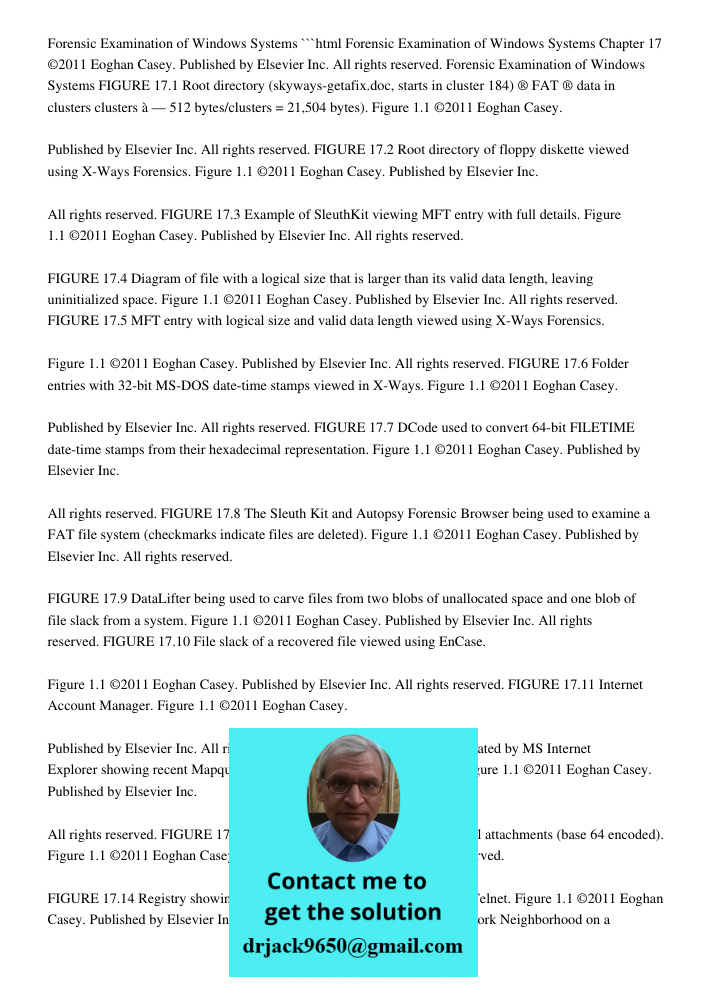 Forensic Examination Of Windows Systems