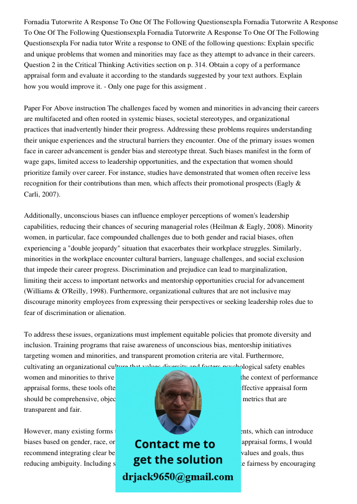 Fornadia Tutorwrite A Response To One Of The Following Questionsexpla For nadia tutor Write a response to ONE of the following questions: Explain specific and u