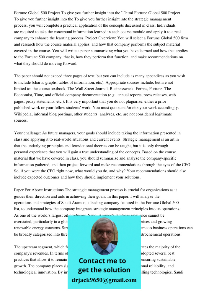 Fortune Global 500 Project To Give You Further Insight