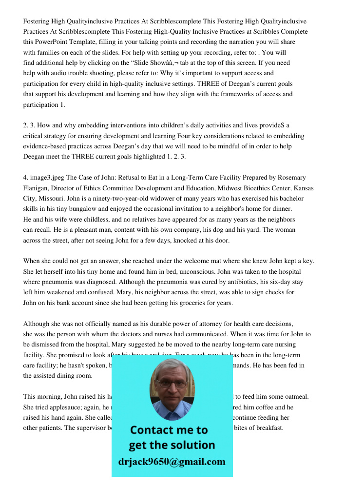 Fostering High-Quality Inclusive Practices at Scribbles Complete this PowerPoint Template, filling in your talking points and recording the narration you will s