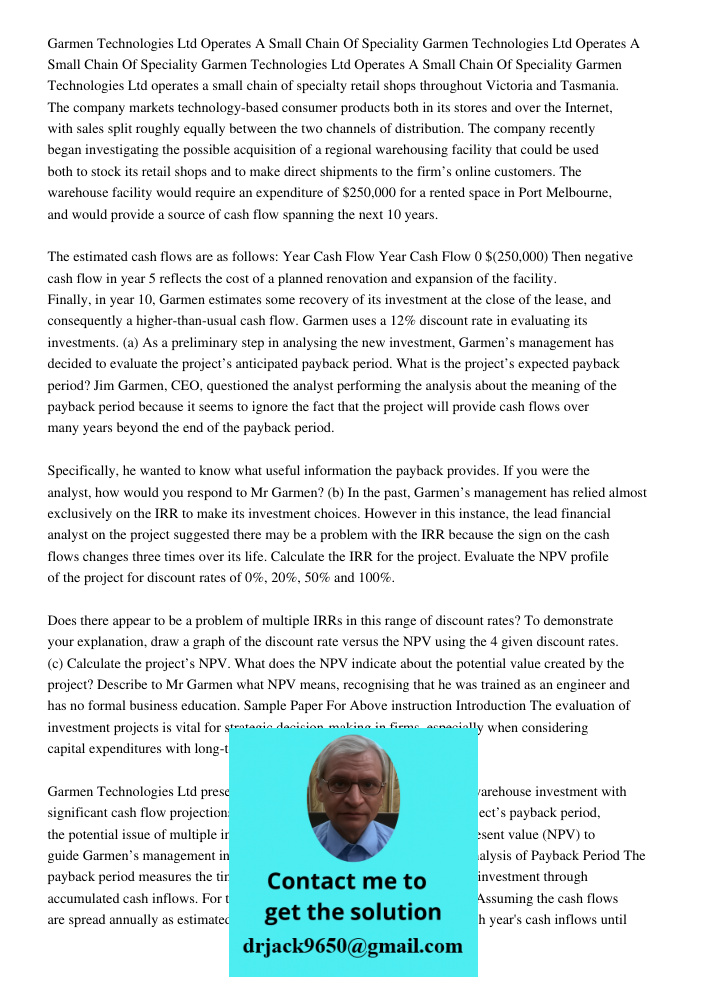 Garmen Technologies Ltd Operates A Small Chain Of Speciality Garmen Technologies Ltd operates a small chain of specialty retail shops throughout Victoria and Ta