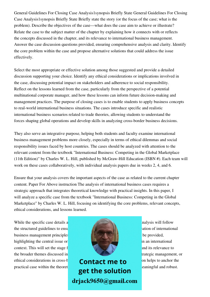 Briefly state the story (or the focus of the case; what is the problem). Describe the objectives of the case—what does the case aim to achieve or illustrate? Re