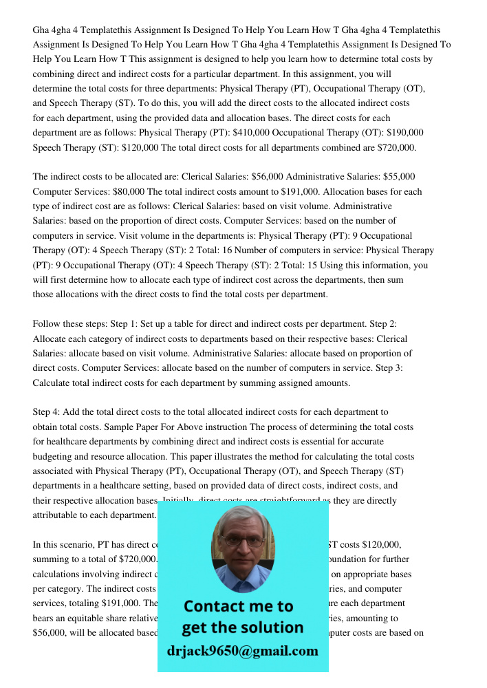 Gha 4gha 4 Templatethis Assignment Is Designed To Help You Learn How T This assignment is designed to help you learn how to determine total costs by combining d