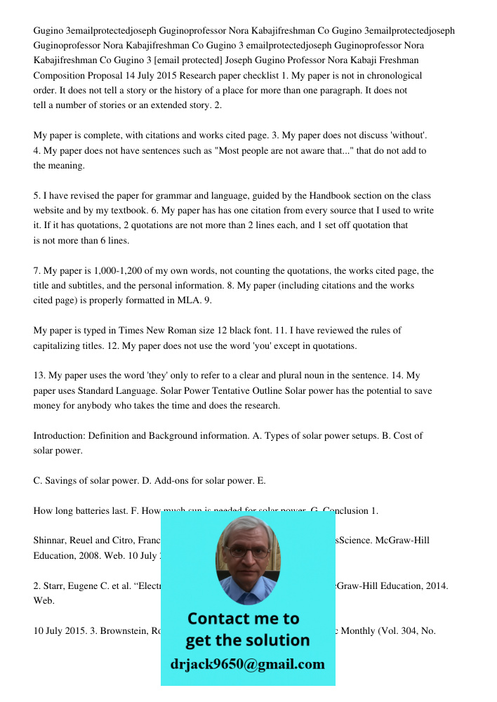 Gugino 3 emailprotectedjoseph Guginoprofessor Nora Kabajifreshman Co Gugino 3 [email protected] Joseph Gugino Professor Nora Kabaji Freshman Composition Proposa