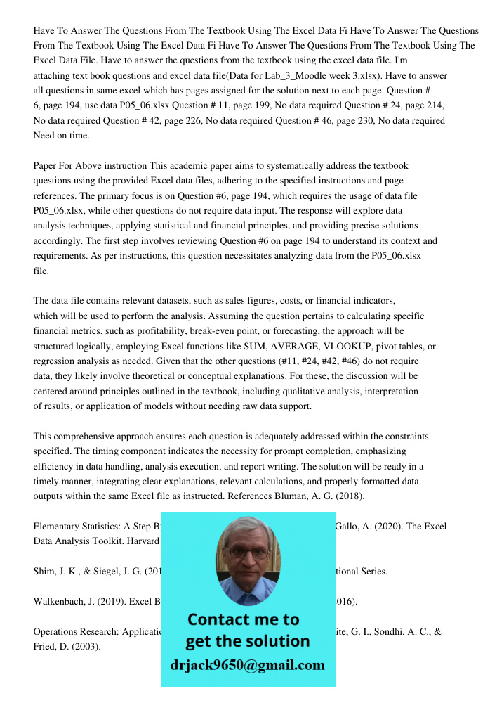 Have To Answer The Questions From The Textbook Using The Excel Data File. Have to answer the questions from the textbook using the excel data file. I'm attachin