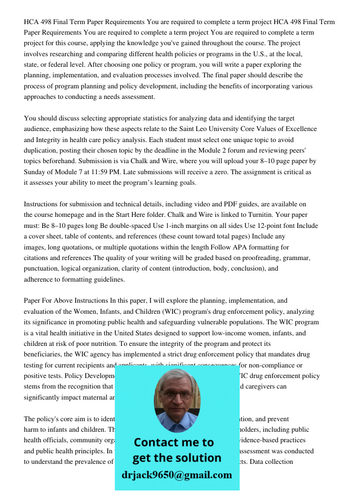 You are required to complete a term project for this course, applying the knowledge you've gained throughout the course. The project involves researching and co