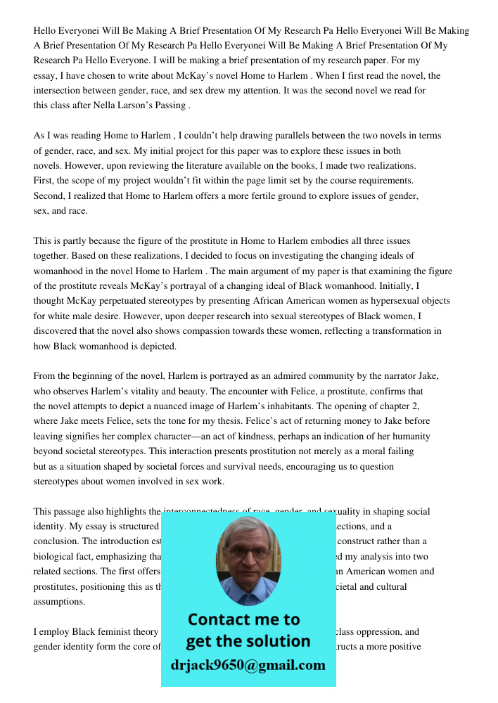 Hello Everyonei Will Be Making A Brief Presentation Of My Research Pa Hello Everyone. I will be making a brief presentation of my research paper. For my essay, 