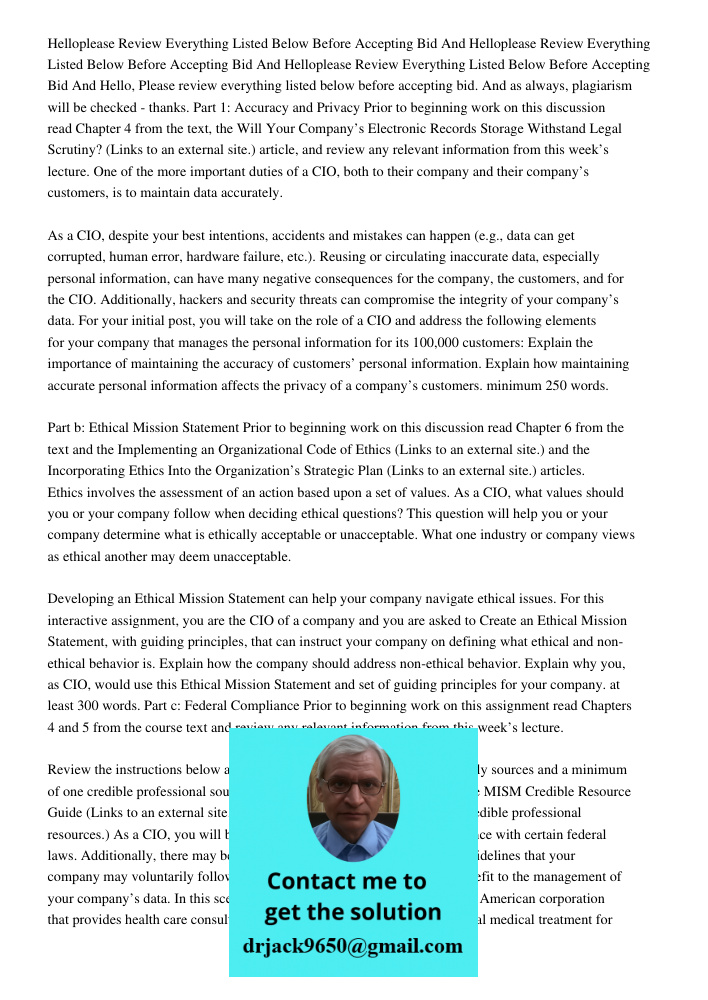 Helloplease Review Everything Listed Below Before Accepting Bid And Hello, Please review everything listed below before accepting bid. And as always, plagiarism