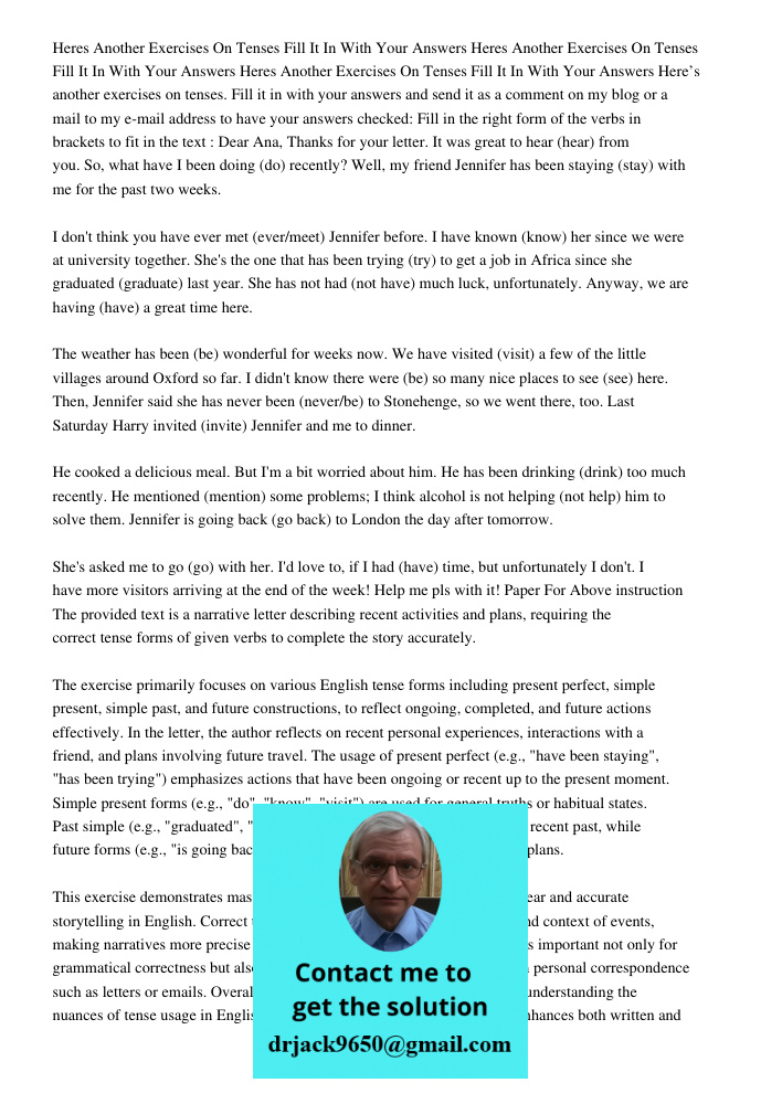 Heres Another Exercises On Tenses Fill It In With Your Answers Here’s another exercises on tenses. Fill it in with your answers and send it as a comment on my b