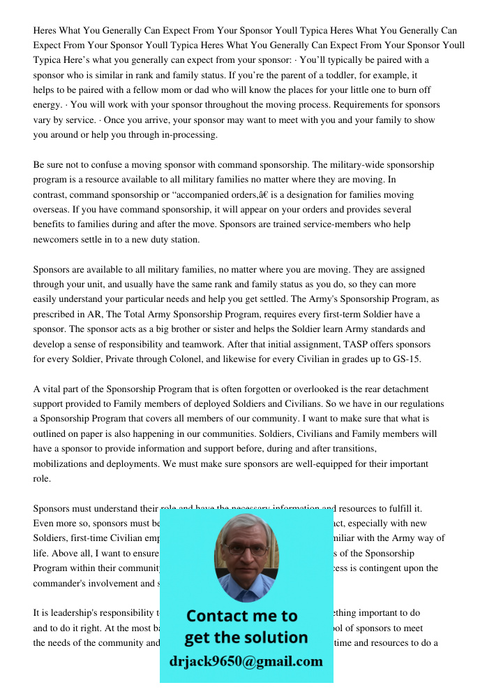 Heres What You Generally Can Expect From Your Sponsor Youll Typica Here’s what you generally can expect from your sponsor: · You’ll typically be paired with a s