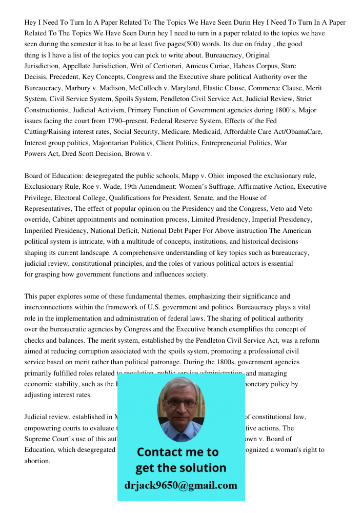 hey I need to turn in a paper related to the topics we have seen during the semester it has to be at least five pages(500) words. Its due on friday , the good t