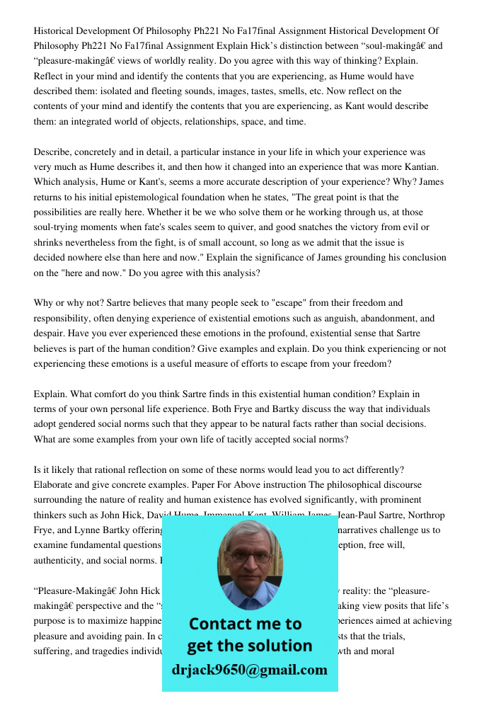 Explain Hick’s distinction between “soul-making” and “pleasure-making” views of worldly reality. Do you agree with this way of thinking? Explain. Reflect in you