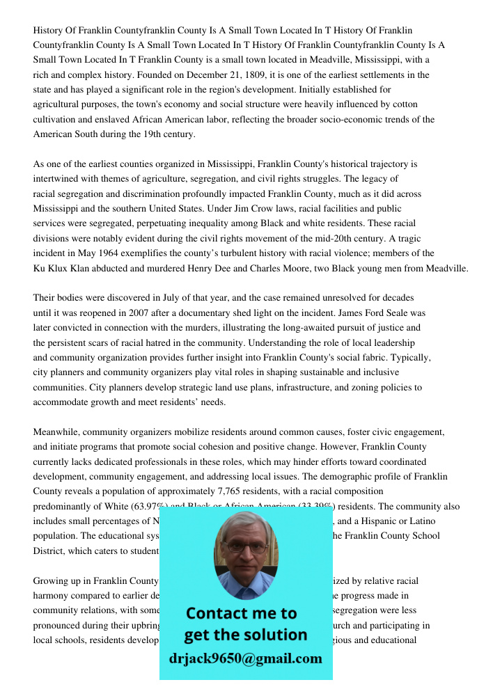 History Of Franklin Countyfranklin County Is A Small Town Located In T Franklin County is a small town located in Meadville, Mississippi, with a rich and comple