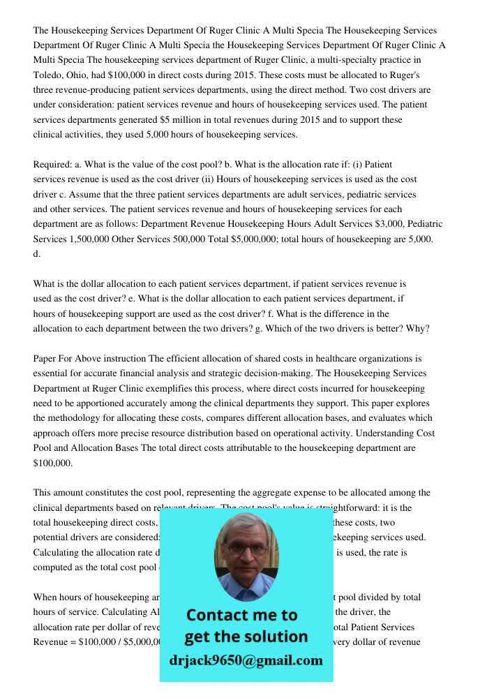 The Housekeeping Services Department Of Ruger Clinic A Multi Specia The housekeeping services department of Ruger Clinic, a multi-specialty practice in Toledo, 