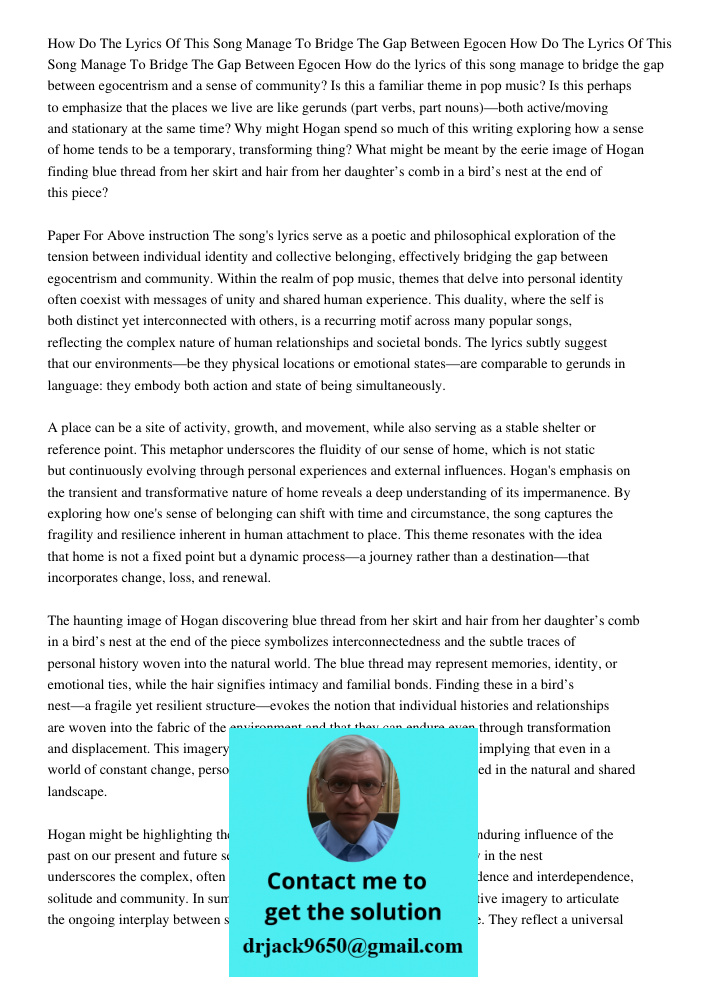 How do the lyrics of this song manage to bridge the gap between egocentrism and a sense of community? Is this a familiar theme in pop music? Is this perhaps to 