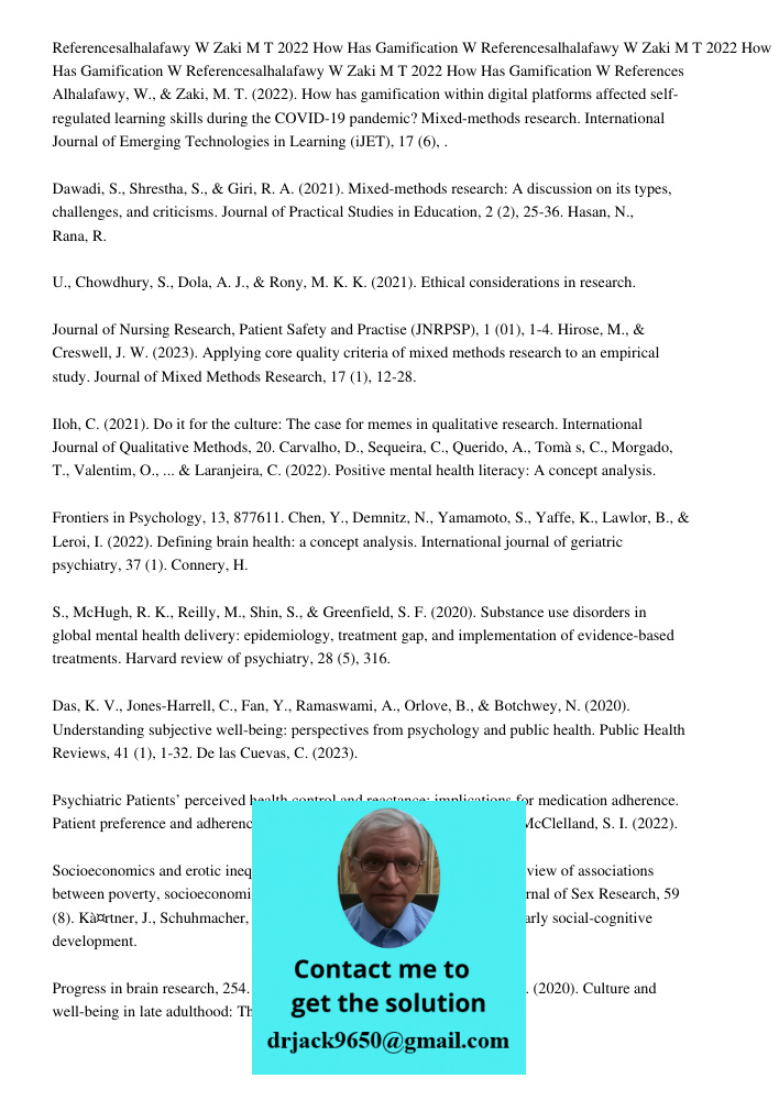 Referencesalhalafawy W Zaki M T 2022 How Has Gamification W References Alhalafawy, W., & Zaki, M. T. (2022). How has gamification within digital platforms affec