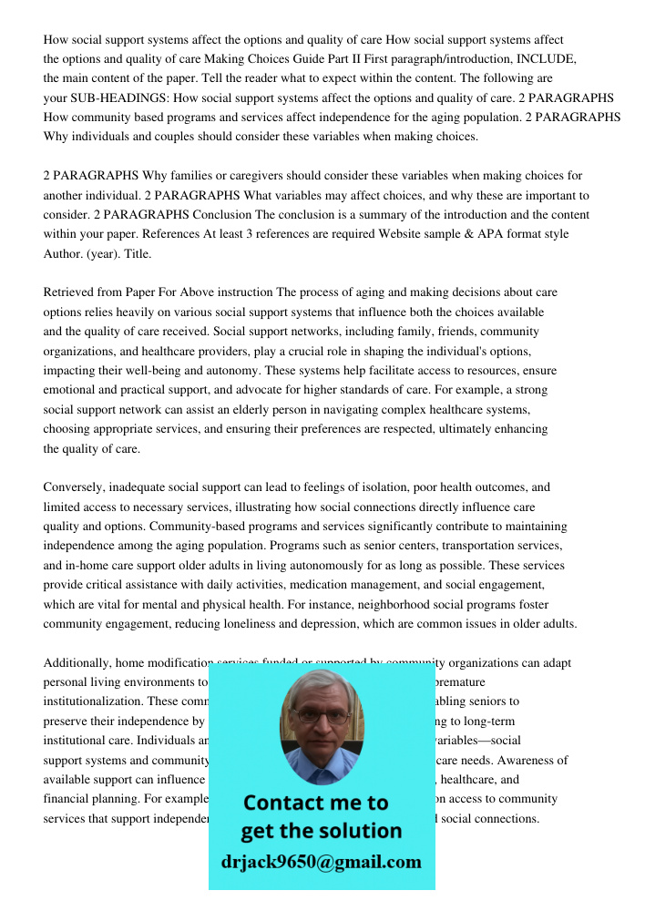 Making Choices Guide Part II First paragraph/introduction, INCLUDE, the main content of the paper. Tell the reader what to expect within the content. The follow