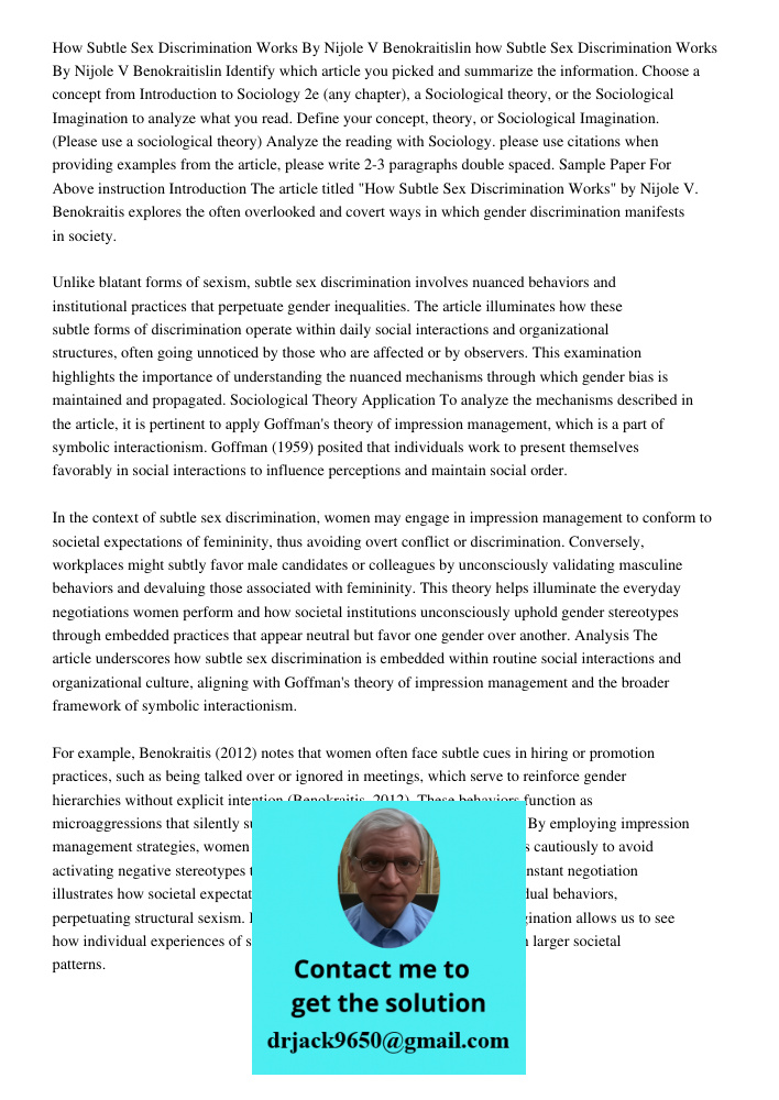 Identify which article you picked and summarize the information. Choose a concept from Introduction to Sociology 2e (any chapter), a Sociological theory, or the