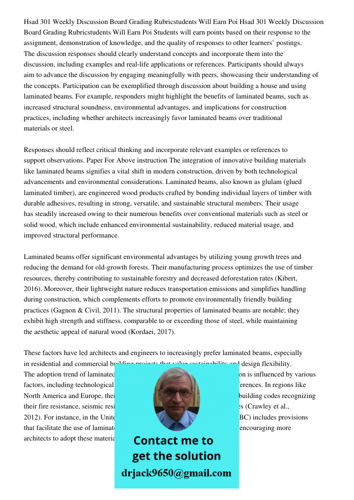 Students will earn points based on their response to the assignment, demonstration of knowledge, and the quality of responses to other learners’ postings. The d