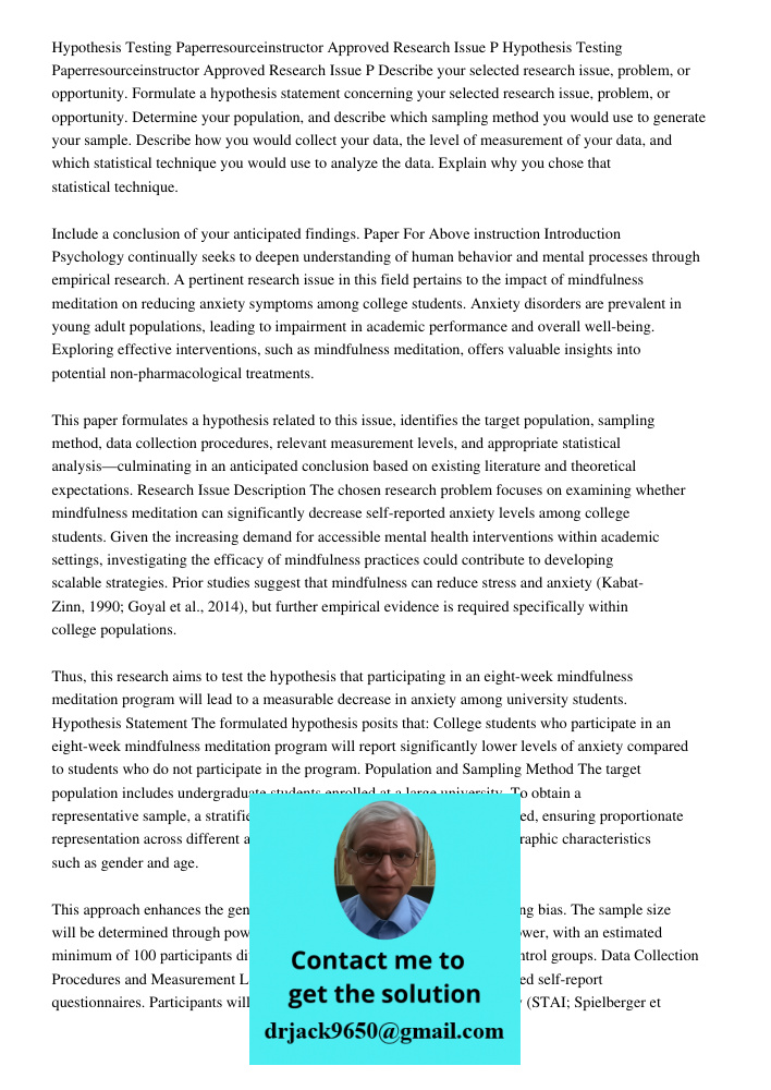 Describe your selected research issue, problem, or opportunity. Formulate a hypothesis statement concerning your selected research issue, problem, or opportunit