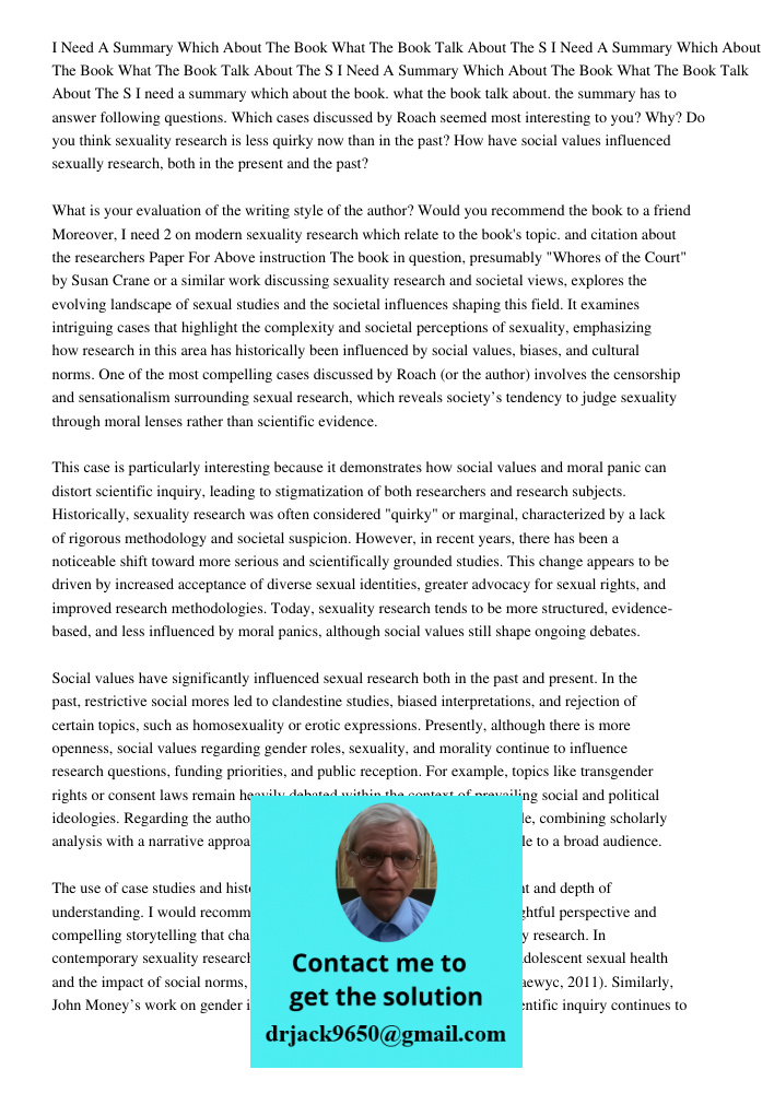 I Need A Summary Which About The Book What The Book Talk About The S I need a summary which about the book. what the book talk about. the summary has to answer 