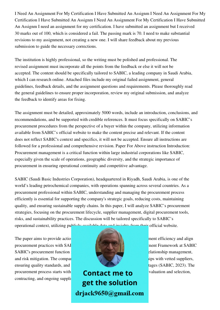 I Need An Assignment For My Certification I Have Submitted An Assignm I need an assignment for my certification. I have submitted an assignment but I received 3