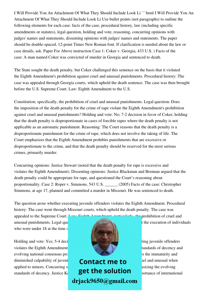 I Will Provide An Attachment Of What They Should Include